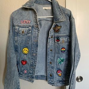 Honey Punch denim jacket with patches